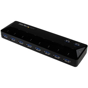 StarTech.com+10-Port+USB+3.0+Hub+with+Charge+and+Sync+Ports+-+2+x+1.5A+Ports+-+Desktop+USB+Hub+and+Fast-Charging+Station