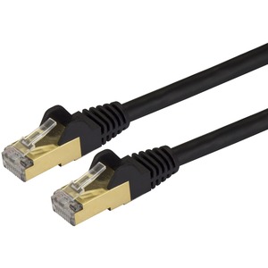StarTech.com 25ft CAT6a Ethernet Cable - 10 Gigabit Category 6a Shielded Snagless 100W PoE Patch Cord 10GbE Black UL Certified Wiring/TIA - CAT6a Ethernet Cable delivers 10 Gigabit connection free of noise & EMI/RFI interference - Tested to comply w/ ANSI/TIA-568-D Category 6 requirements - 26 AWG stranded 100% copper UL Rated wire (E132276-A) - 100W PoE - Snagless Shielded Patch Cord