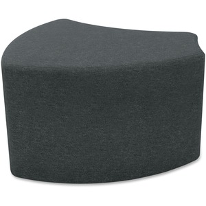 MooreCo Economy Shapes Upholstered Stool - Neutral Gray Foam, Fabric Seat - Hardwood, Plywood Frame - 1 Each
