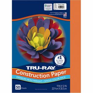 Tru-Ray+Construction+Paper+-+Art+Project+-+12%26quot%3BWidth+x+9%26quot%3BLength+-+50+%2F+Pack+-+Electric+Orange+-+Sulphite