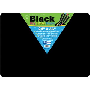 Flipside+Black+Dry+Erase+Board+-+24%26quot%3B+%282+ft%29+Width+x+36%26quot%3B+%283+ft%29+Height+-+Black+Surface+-+Rectangle+-+1+Each