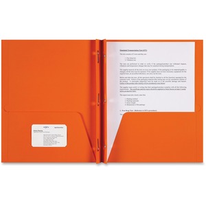 Sparco+Letter+Pocket+Folder+-+8+1%2F2%26quot%3B+x+11%26quot%3B+-+3+x+Double+Prong+Fastener%28s%29+-+2+Internal+Pocket%28s%29+-+Orange+-+25+%2F+Box