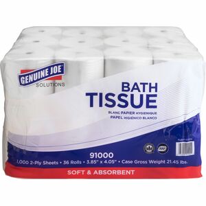 Genuine+Joe+Solutions+Double+Capacity+Bath+Tissue+-+2+Ply+-+1000+Sheets%2FRoll+-+0.71%26quot%3B+Core+-+White+-+Virgin+Fiber+-+36+%2F+Carton