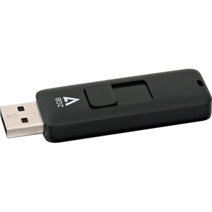 V7 2GB USB 2.0 Flash Drive - With Retractable USB connector - 2 GB - USB 2.0 - Black - 5 Year Warranty