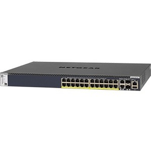 Netgear M4300 24x1G PoE+ Stackable Managed Switch with 2x10GBASE-T and 2xSFP+ (1;000W PSU) - 26 Ports - Manageable - Gigabit Ethernet, 10 Gigabit Ethernet - 10GBase-T, 1000Base-T, 10GBase-X - 3 Layer Supported - Modular - Optical Fiber, Twisted Pair - 1U High - Rack-mountable