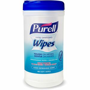 PURELL%C2%AE+Clean+Scent+Hand+Sanitizing+Wipes+-+Clean+-+White+-+40+Per+Canister+-+1+Each