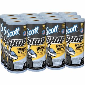 Scott+Heavy+Duty+Shop+Towels+-+11%26quot%3B+Width+x+10.40%26quot%3B+Length+-+60+Sheets%2FRoll+-+Blue+-+Hydroknit+-+1+Carton