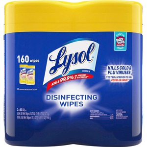Lysol+Disinfecting+Wipes+-+Lemon+Lime+Scent+-+80+%2F+Canister+-+2+%2F+Pack+-+Pre-moistened%2C+Disinfectant%2C+Antibacterial+-+White