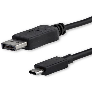 StarTech.com 3ft/1m USB C to DisplayPort 1.2 Cable 4K 60Hz - USB Type-C to DP Video Adapter Monitor Cable HBR2 - TB3 Compatible - Black - USB C to DisplayPort 1.2 Cable w/ 4K 60Hz/HBR2/5.1 Audio/HDCP 2.2/1.4 - Integrated video adapter minimizes signal loss - Works w/ USB Type-C DP Alt Mode/Thunderbolt 3 devices Dell Lenovo MacBook iPad Pro - Driverless macOS/ Windows/Chrome OS/Android