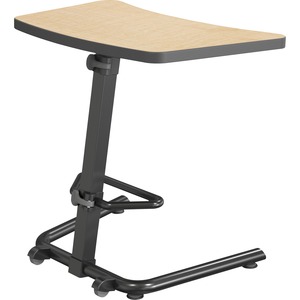 MooreCo Up-Rite Student Height Adjustable Sit/Stand Desk - High Pressure Laminate (HPL) Rectangle Top - Black U-shaped Base - 26.60