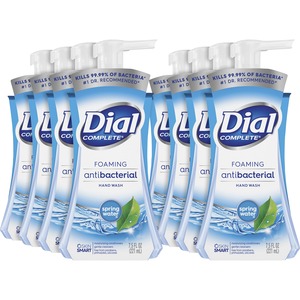 Dial+Complete+Spring+Water+Foaming+Soap+-+Spring+Water+ScentFor+-+7.5+fl+oz+%28221.8+mL%29+-+Pump+Bottle+Dispenser+-+Kill+Germs+-+Hand+-+Blue+-+8+%2F+Carton
