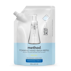 Method+Foaming+Hand+Soap+Refill+-+Sweet+Water+ScentFor+-+28+fl+oz+%28828.1+mL%29+-+Hand+-+Clear+-+Triclosan-free+-+4+%2F+Carton