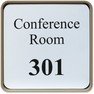 Xstamper+Designer+Framed+Wall%2FDoor+Sign+-+6%26quot%3B+Holding+Width+x+6%26quot%3B+Holding+Height+-+Square+Shape+-+Wall%2C+Door+-+Rounded+Corner+-+Plastic+-+Almond+-+1+Each