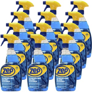 Zep+Streak-Free+Glass+Cleaner+-+32+fl+oz+%281+quart%29+-+Streak-free%2C+Quick+Drying+-+Blue+-+12+%2F+Carton