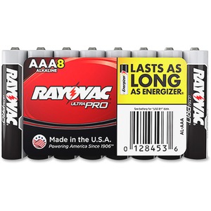 Rayovac+Ultra+Pro+Alkaline+AAA+Battery+8-Packs+-+For+Multipurpose+-+AAA+-+1.5+V+DC+-+8%2FPack+-+12+%2F+Carton