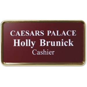 Xstamper+Framed+Name+Badge+-+1+Each+-+1.5%26quot%3B+Width+x+3%26quot%3B+Height+-+Rectangular+Shape+-+Durable+-+Plastic+-+Gold