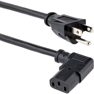 StarTech.com 3ft (1m )Computer Power Cord, NEMA 5-15P to Right Angle C13, 10A 125V, 18AWG, Replacement AC Power Cord, Monitor Power Cable - 3ft (0.9m) 18AWG flexible computer power cable w/ NEMA 5-15P and Right-Angle IEC 60320 C13 connectors; Rated for 125V 10A; UL listed (UL62/UL817); Fully molded ends; 100% Copper Wire; Fire Rating: VW-1; Jacket Rating: SVT; Jacket Material: PVC