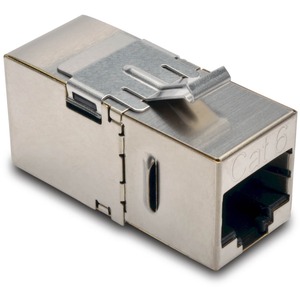 Tripp Lite by Eaton Cat6 Straight-Through Modular Shielded In-Line Snap-In Coupler with 90-Degree Down-Angled Port (RJ45 F/F)