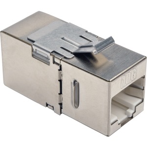 Tripp Lite by Eaton Cat6a Straight-Through Modular Shielded In-Line Snap-In Coupler with 90-Degree Down-Angled Port (RJ45 F/F) TAA