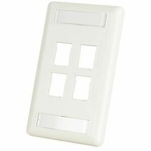 Ortronics HDJ 4-Port Single-Gang Faceplate with Label Field