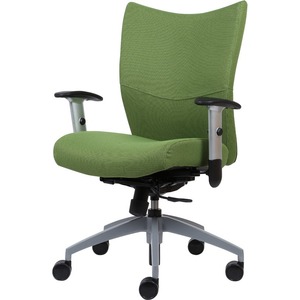 9 to 5 Seating Bristol Mid Back - White Leather Seat - White Leather Back - Mid Back - 5-star Base - 1 Each