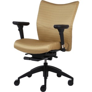 9 to 5 Seating Bristol Mid Back - Mist Leather Seat - Mist Leather Back - Mid Back - 5-star Base - 1 Each