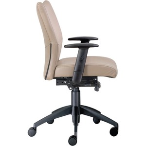 9 to 5 Seating Bristol Mid Back - Mahogany Leather Seat - Mahogany Leather Back - Mid Back - 5-star Base - 1 Each