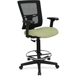 Lorell+Mesh+Back+Drafting+Stool+-+Dillon+Sage+Antimicrobial+Vinyl+Seat+-+Black+Mesh+Back+-+Black+Frame+-+Mid+Back+-+5-star+Base+-+Sage+-+Vinyl+-+Armrest+-+1+Each