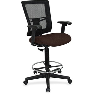 Lorell+Mesh+Back+Drafting+Stool+-+Canyon+Nightfall+Antimicrobial+Vinyl+Seat+-+Black+Mesh+Back+-+Black+Frame+-+Mid+Back+-+5-star+Base+-+Nightfall+-+Vinyl+-+Armrest+-+1+Each