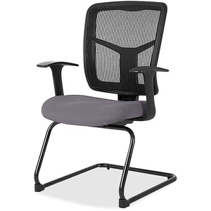 Lorell+ErgoMesh+Series+Mesh+Back+Guest+Chair+with+Arms+-+Canyon+Carbon+Antimicrobial+Vinyl+Seat+-+Black+Mesh+Back+-+Cantilever+Base+-+Carbon+-+Armrest+-+1+Each