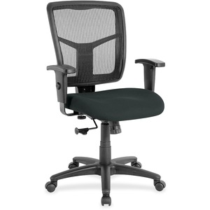 Lorell+Ergomesh+Managerial+Mesh+Mid-back+Chair+-+Dillon+Black+Antimicrobial+Vinyl+Seat+-+Black+Mesh+Back+-+Mid+Back+-+5-star+Base+-+1+Each