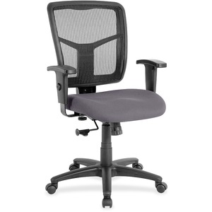 Lorell+Ergomesh+Managerial+Mesh+Mid-back+Chair+-+Canyon+Carbon+Antimicrobial+Vinyl+Seat+-+Black+Mesh+Back+-+Mid+Back+-+5-star+Base+-+1+Each