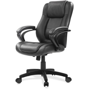 Eurotech+Pembroke+Mid+Back+Executive+Chair+-+Black+Bonded+Leather+Seat+-+Black+Bonded+Leather+Back+-+Low+Back+-+5-star+Base+-+1+Each