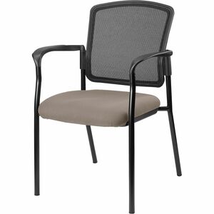Lorell+Stackable+Mesh+Back+Guest+Chair+-+Dillon+Stratus+Antimicrobial+Vinyl+Seat+-+Black+Mesh+Back+-+Black+Powder+Coated+Steel+Frame+-+Four-legged+Base+-+Brown%2C+Stratus+-+Armrest+-+1+Each