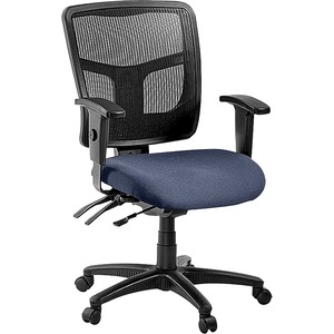 Lorell+ErgoMesh+Series+Managerial+Mesh+Mid-Back+Chair+-+Dillon+Ocean+Antimicrobial+Vinyl+Seat+-+Black+Mesh+Back+-+Black+Frame+-+Mid+Back+-+5-star+Base+-+1+Each