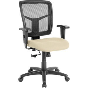 Lorell+Ergomesh+Managerial+Mesh+Mid-back+Chair+-+Dillon+Buff+Antimicrobial+Vinyl+Seat+-+Black+Mesh+Back+-+Black+Frame+-+Mid+Back+-+5-star+Base+-+Buff%2C+Beige+-+1+Each