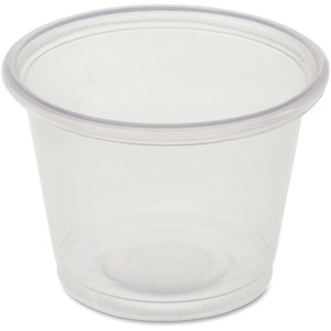 Genuine Joe Portion Cups - 1 fl oz - 50 / Carton - Clear - Polystyrene - Beverage, Sauce