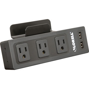 Lorell+Desktop+AC+Power+Center+-+3+x+AC+Power%2C+2+x+USB+-+Desk+Mountable+-+Black