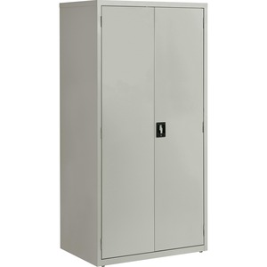 Lorell+Fortress+Series+Storage+Cabinet+-+24%26quot%3B+x+36%26quot%3B+x+72%26quot%3B+-+5+x+Shelf%28ves%29+-+Hinged+Door%28s%29+-+Sturdy%2C+Recessed+Locking+Handle%2C+Removable+Lock%2C+Durable%2C+Storage+Space+-+Light+Gray+-+Powder+Coated+-+Steel+-+Recycled