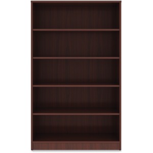 Lorell+Laminate+Bookcase+-+0.8%26quot%3B+Shelf%2C+36%26quot%3B+x+12%26quot%3B60%26quot%3B+-+5+Shelve%28s%29+-+4+Adjustable+Shelf%28ves%29+-+Square+Edge+-+Material%3A+Thermofused+Laminate+%28TFL%29+-+Finish%3A+Mahogany