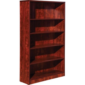 Lorell+Laminate+Bookcase+-+0.8%26quot%3B+Shelf%2C+36%26quot%3B+x+12%26quot%3B60%26quot%3B+-+5+Shelve%28s%29+-+4+Adjustable+Shelf%28ves%29+-+Square+Edge+-+Material%3A+Thermofused+Laminate+%28TFL%29+-+Finish%3A+Cherry