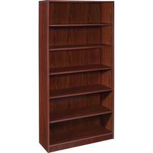 Lorell+Laminate+Bookcase+-+6+Shelf%28ves%29+-+72%26quot%3B+Height+x+36%26quot%3B+Width+x+12%26quot%3B+Depth+-+Sturdy%2C+Adjustable+Feet%2C+Adjustable+Shelf+-+Thermofused+Laminate+%28TFL%29+-+Mahogany+-+Laminate+-+1+Each