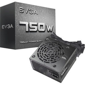 EVGA 750W Power Supply - Internal - 120 V AC, 230 V AC Input - 3.3 V DC @ 24 A, 5 V DC @ 20 A, 12 V DC @ 59 A, 5 V DC @ 3 A, -12 V DC @ 300 mA Output - 750 W - 1 +12V Rails - 1 Fan(s)