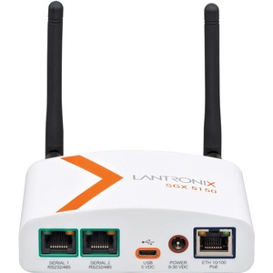 Lantronix SGX 5150 Wireless IoT Device Gateway, Dual Band 5G 802.11ac and 80211 b/g/n, USB Host and Device Modes, a single 10/100 Ethernet port, US Model