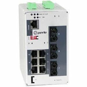 Perle IDS-409F Managed Industrial Ethernet Switch with Fiber 9 port Compact DIN Rail Switch