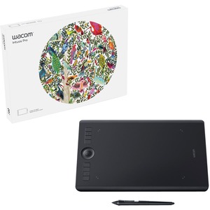 Wacom Intuos Pro - Medium - Graphics Tablet - 8.82" (224 mm) x 5.83" (148 mm) - 5080 lpi - Touchscreen - Multi-touch Screen Wired/Wireless - Bluetooth/Wi-Fi - 8192 Pressure Level - Pen - PC, Mac - Black