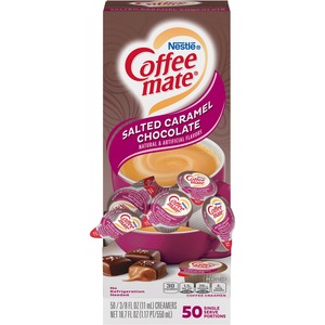Coffee mate Coffee Creamer Singles, Gluten-Free - Salted Caramel Chocolate Flavor Mini Cup - 50/Box - 50 Serving