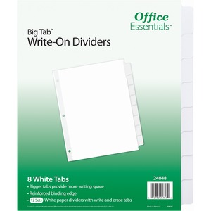 Avery® Office Essentials Big Tab Write-On Tab Dividers - 96 x Divider(s) - 8 Write-on Tab(s) - 8 - 8 Tab(s)/Set - 8.5
