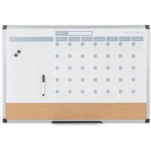 MasterVision+3-in-1+Monthly+Dry-erase+Calendar+Board+-+Monthly+-+White+-+Plastic+-+24%26quot%3B+Height+x+36%26quot%3B+Width+-+Dry+Erase+Surface%2C+Compact%2C+Magnetic%2C+Stain+Resistant+-+1+Each