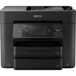 Epson WorkForce Pro WF-4740 Wireless Inkjet Multifunction Printer-Color-Copier/Fax/Scanner-4800x1200 Print-Automatic Duplex Print-30000 Pages Monthly-500 sheets Input-Color Scanner-1200 Optical Scan-Color Fax- Ethernet-Wireless LAN-Apple AirPrint